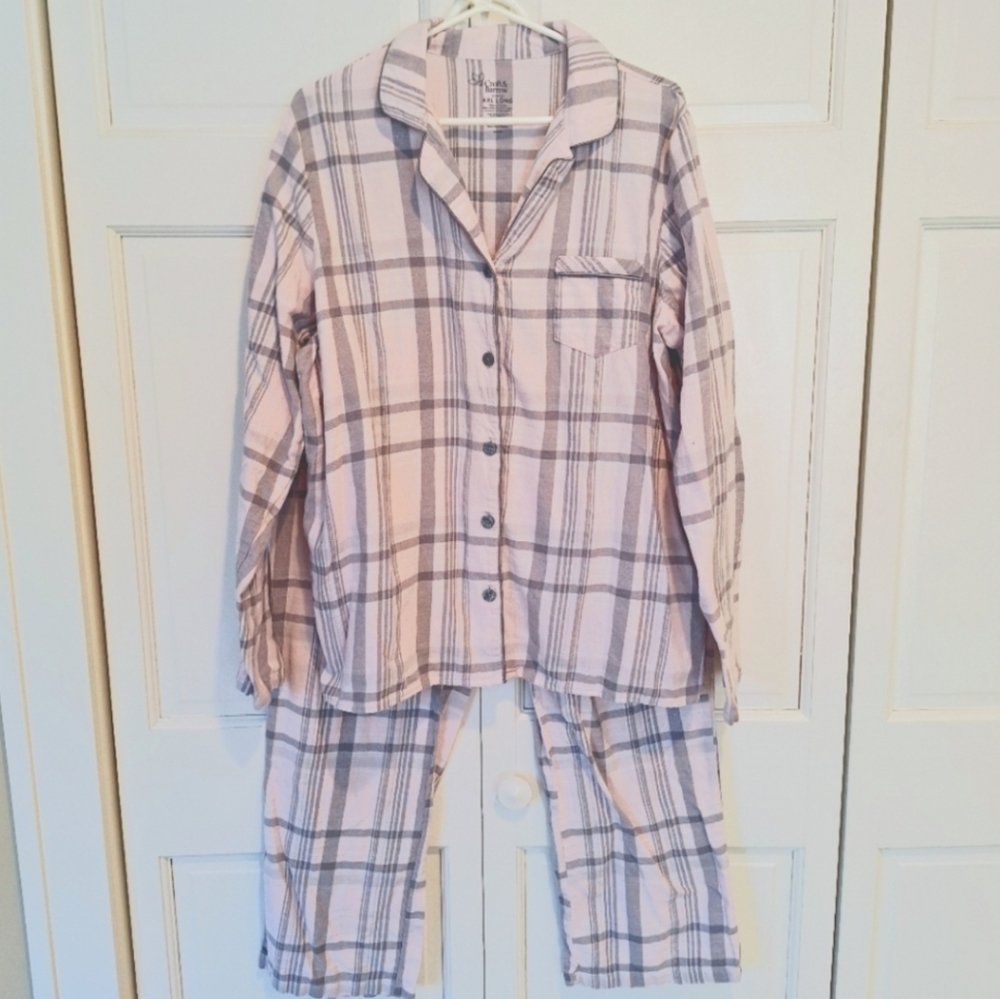 Croft & Barrow pink plaid flannel pajamas